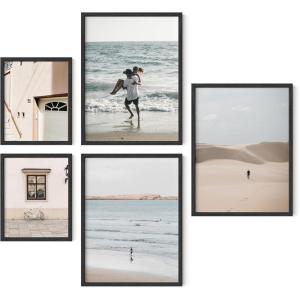 imageHAUS AND HUES Black Frames for Gallery Wall  Set of 6 Picture Collage Frames for Wall picture Frame Sets for Wall Collage Gallery Wall Frame Set Two 8x10 Two 11x14 Two 12x16 Framed BlackBlack