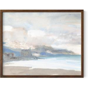 imageHAUS AND HUES Coastal Art Framed  Frame Wall Art for Bedroom Living Room Masterpieces and Coastal Farmhouse Decor Walnut Frame 11x14