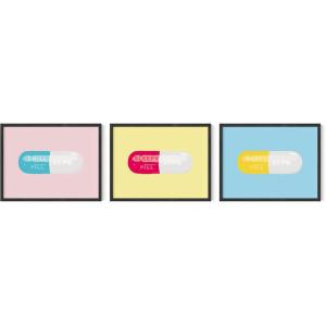 imageHAUS AND HUES Fashion Wall Art Set  3Piece Glam Purple Decor Designer Aesthetic Prints for Bedroom Black Frame 12x16Chill Pills
