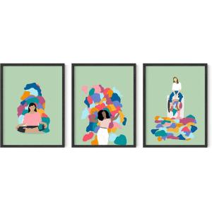 imageHAUS AND HUES Laundry Set of 312quotx16quot  Framed Black