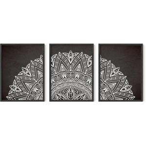 imageHAUS AND HUES Mandala Black Set of 312quotx16quot  Framed Black