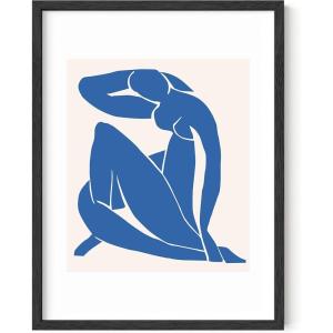 imageHAUS AND HUES Matisse Print and Art Exhibition Poster  Henri Matisse Prints and Posters  Matisse Posters for Exhibition Walls Matisse Blue Poster and Nude Art Matisse Blue Nude Framed Beige  12x16Blue Nude