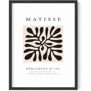 imageHAUS AND HUES Matisse Print and Art Exhibition Poster  Henri Matisse Prints and Posters  Matisse Posters for Exhibition Walls Matisse Blue Poster and Nude Art Matisse Blue Nude Framed Beige  12x16Black Clover