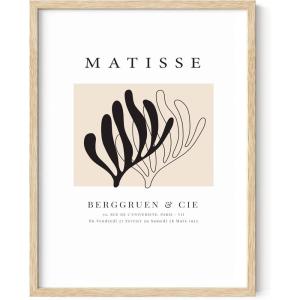 imageHAUS AND HUES Matisse Print and Art Exhibition Poster  Henri Matisse Prints and Posters  Matisse Posters for Exhibition Walls Matisse Blue Poster and Nude Art Matisse Blue Nude Framed Beige  12x16Silhouette Leaf