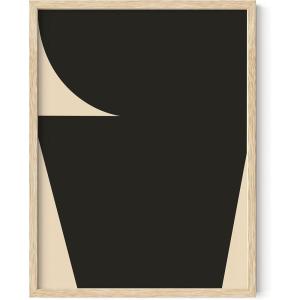 imageHAUS AND HUES Neutral Geometric Wall Art Prints  Scandinavian Modern Line Art Wall Decor  Mid Century Modern Art Print  Abstract for Living Room Unframed 24x36Black  Beige Shapes