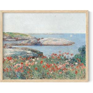 imageHAUS AND HUES Sailboat Wall Art  Vintage and Modern Frame Wall Art Collection Nautical wall art Landscape and Antique Inspired Pieces for Every Room Walnut Frame 8x10Poppies