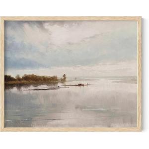 imageHAUS AND HUES Tuscany Wall Art  Frame Wall Art Collection for Bedroom and Country Decor Vintage Elegance French Charm and Timeless Tuscany Landscapes Walnut Frame 8x10River