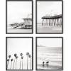 imageHAUS AND HUES Beach Posters  Set of 6 Beach Art Prints Coastal Wall Art Beige Frame 16x20Black and White
