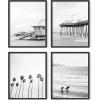 imageHAUS AND HUES Beach Posters  Set of 6 Beach Art Prints Coastal Wall Art Beige Frame 16x20Black and White