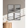 imageHAUS AND HUES Beach Posters  Set of 6 Beach Art Prints Coastal Wall Art Beige Frame 16x20Black and White