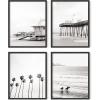 imageHAUS AND HUES Beach Posters  Set of 6 Beach Art Prints Coastal Wall Art Beige Frame 16x20Black and White