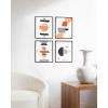 imageHAUS AND HUES Black and White Abstract Wall Art Set of 4  Modern Monochrome Prints Minimalist Wall Decor for Living Room and Home Black Frame 16x20Abstract Horizon