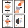 imageHAUS AND HUES Black and White Abstract Wall Art Set of 4  Modern Monochrome Prints Minimalist Wall Decor for Living Room and Home Black Frame 16x20Abstract Horizon