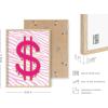imageHAUS AND HUES Pink Posters Preppy Poster  Pink Posters for Room Aesthetic Preppy Paintings Dorm Wall Art for College Girls Cutesy Wall Decor Beige Frame 12x16Glam Money Sign
