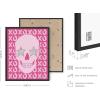 imageHAUS AND HUES Pink Posters Preppy Poster  Pink Posters for Room Aesthetic Preppy Paintings Dorm Wall Art for College Girls Cutesy Wall Decor Beige Frame 12x16Glam Skull