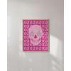 imageHAUS AND HUES Pink Posters Preppy Poster  Pink Posters for Room Aesthetic Preppy Paintings Dorm Wall Art for College Girls Cutesy Wall Decor Beige Frame 12x16Glam Skull