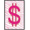imageHAUS AND HUES Pink Posters Preppy Poster  Pink Posters for Room Aesthetic Preppy Paintings Dorm Wall Art for College Girls Cutesy Wall Decor Beige Frame 12x16Glam Money Sign