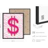 imageHAUS AND HUES Pink Posters Preppy Poster  Pink Posters for Room Aesthetic Preppy Paintings Dorm Wall Art for College Girls Cutesy Wall Decor Beige Frame 12x16Glam Money Sign