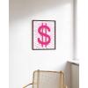 imageHAUS AND HUES Pink Posters Preppy Poster  Pink Posters for Room Aesthetic Preppy Paintings Dorm Wall Art for College Girls Cutesy Wall Decor Beige Frame 12x16Glam Money Sign