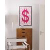 imageHAUS AND HUES Pink Posters Preppy Poster  Pink Posters for Room Aesthetic Preppy Paintings Dorm Wall Art for College Girls Cutesy Wall Decor Beige Frame 12x16Glam Money Sign