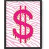 imageHAUS AND HUES Pink Posters Preppy Poster  Pink Posters for Room Aesthetic Preppy Paintings Dorm Wall Art for College Girls Cutesy Wall Decor Beige Frame 12x16Glam Money Sign