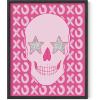 imageHAUS AND HUES Pink Posters Preppy Poster  Pink Posters for Room Aesthetic Preppy Paintings Dorm Wall Art for College Girls Cutesy Wall Decor Beige Frame 12x16Glam Skull