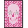 imageHAUS AND HUES Pink Posters Preppy Poster  Pink Posters for Room Aesthetic Preppy Paintings Dorm Wall Art for College Girls Cutesy Wall Decor Beige Frame 12x16Glam Skull