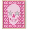 imageHAUS AND HUES Pink Posters Preppy Poster  Pink Posters for Room Aesthetic Preppy Paintings Dorm Wall Art for College Girls Cutesy Wall Decor Beige Frame 12x16Glam Skull