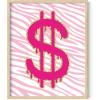 imageHAUS AND HUES Pink Posters Preppy Poster  Pink Posters for Room Aesthetic Preppy Paintings Dorm Wall Art for College Girls Cutesy Wall Decor Beige Frame 12x16Glam Money Sign