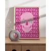 imageHAUS AND HUES Pink Posters Preppy Poster  Pink Posters for Room Aesthetic Preppy Paintings Dorm Wall Art for College Girls Cutesy Wall Decor Beige Frame 12x16Glam Skull