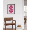 imageHAUS AND HUES Pink Posters Preppy Poster  Pink Posters for Room Aesthetic Preppy Paintings Dorm Wall Art for College Girls Cutesy Wall Decor Beige Frame 12x16Glam Money Sign