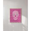 imageHAUS AND HUES Pink Posters Preppy Poster  Pink Posters for Room Aesthetic Preppy Paintings Dorm Wall Art for College Girls Cutesy Wall Decor Beige Frame 12x16Glam Skull