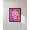 imageHAUS AND HUES Pink Posters Preppy Poster  Pink Posters for Room Aesthetic Preppy Paintings Dorm Wall Art for College Girls Cutesy Wall Decor Beige Frame 12x16Glam Skull