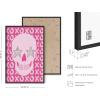 imageHAUS AND HUES Pink Posters Preppy Poster  Pink Posters for Room Aesthetic Preppy Paintings Dorm Wall Art for College Girls Cutesy Wall Decor Beige Frame 12x16Glam Skull
