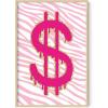 imageHAUS AND HUES Pink Posters Preppy Poster  Pink Posters for Room Aesthetic Preppy Paintings Dorm Wall Art for College Girls Cutesy Wall Decor Beige Frame 12x16Glam Money Sign