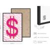 imageHAUS AND HUES Pink Posters Preppy Poster  Pink Posters for Room Aesthetic Preppy Paintings Dorm Wall Art for College Girls Cutesy Wall Decor Beige Frame 12x16Glam Money Sign