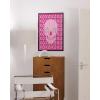 imageHAUS AND HUES Pink Posters Preppy Poster  Pink Posters for Room Aesthetic Preppy Paintings Dorm Wall Art for College Girls Cutesy Wall Decor Beige Frame 12x16Glam Skull