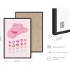 imageHAUS AND HUES Pink Posters Preppy Poster  Pink Posters for Room Aesthetic Preppy Paintings Dorm Wall Art for College Girls Cutesy Wall Decor Beige Frame 12x16Glam Cowgirl Hat