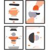 imageHAUS AND HUES Black and White Abstract Wall Art Set of 4  Modern Monochrome Prints Minimalist Wall Decor for Living Room and Home Black Frame 16x20Abstract Horizon