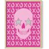 imageHAUS AND HUES Pink Posters Preppy Poster  Pink Posters for Room Aesthetic Preppy Paintings Dorm Wall Art for College Girls Cutesy Wall Decor Beige Frame 12x16Glam Skull