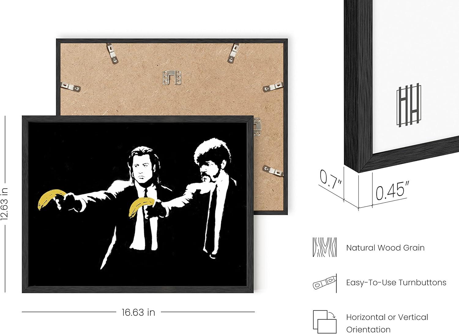 imageHAUS AND HUES Colorful Rain Graffiti Banksy Print  Street Art Wall Poster Ideal for Home and College Dorm Decor Beige Frame 24x36Banksy Pulp Fiction