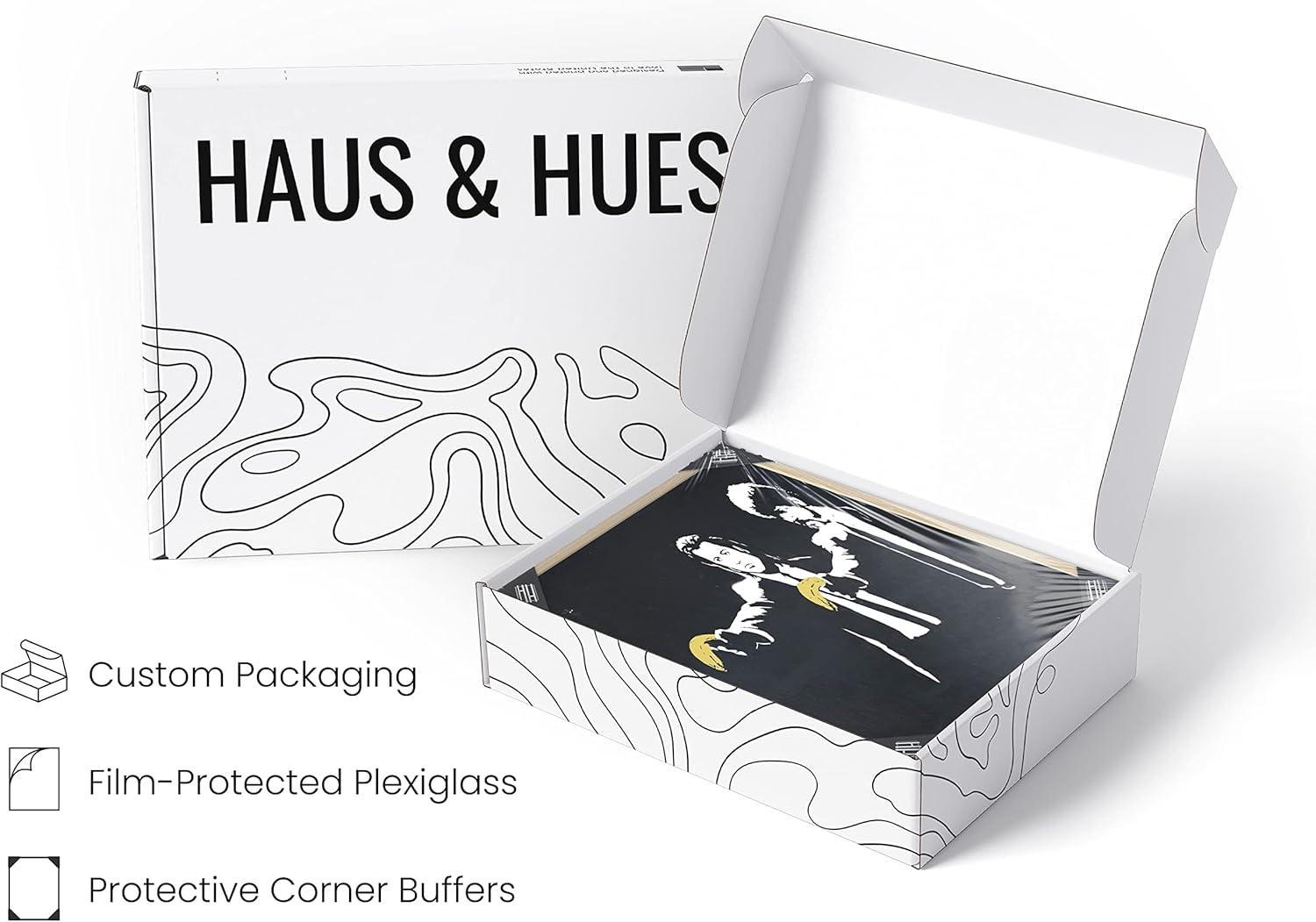 imageHAUS AND HUES Colorful Rain Graffiti Banksy Print  Street Art Wall Poster Ideal for Home and College Dorm Decor Beige Frame 24x36Banksy Pulp Fiction