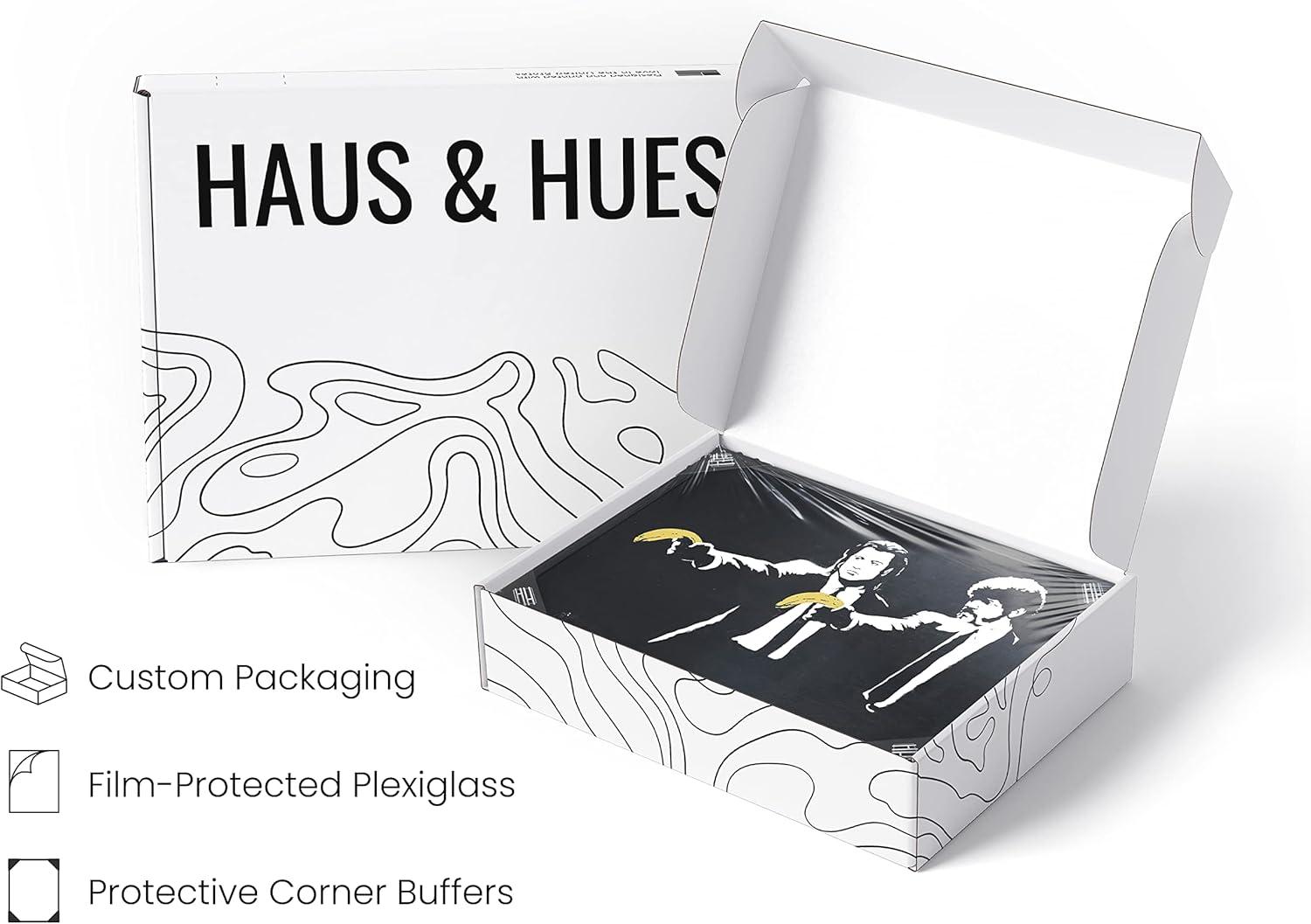 imageHAUS AND HUES Colorful Rain Graffiti Banksy Print  Street Art Wall Poster Ideal for Home and College Dorm Decor Beige Frame 24x36Banksy Pulp Fiction