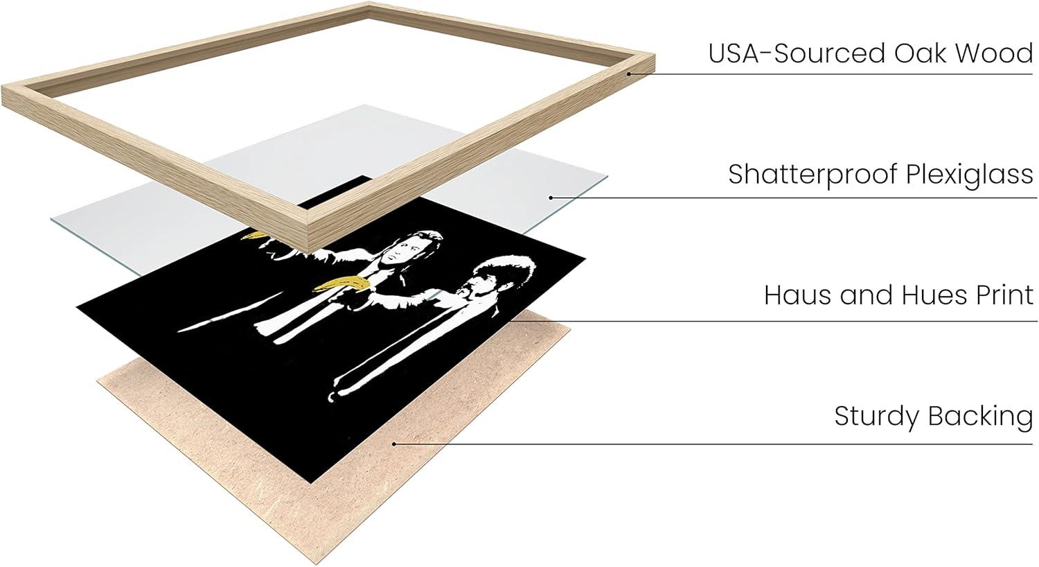 imageHAUS AND HUES Colorful Rain Graffiti Banksy Print  Street Art Wall Poster Ideal for Home and College Dorm Decor Beige Frame 24x36Banksy Pulp Fiction