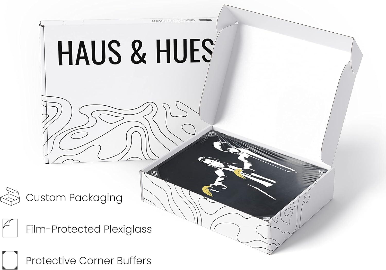 imageHAUS AND HUES Colorful Rain Graffiti Banksy Print  Street Art Wall Poster Ideal for Home and College Dorm Decor Beige Frame 24x36Banksy Pulp Fiction