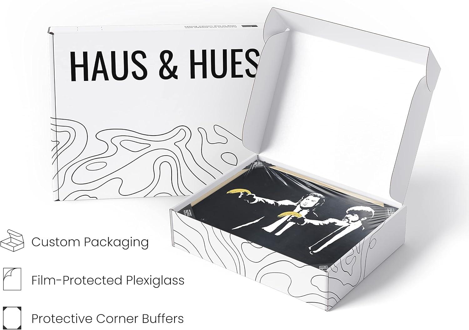 imageHAUS AND HUES Colorful Rain Graffiti Banksy Print  Street Art Wall Poster Ideal for Home and College Dorm Decor Beige Frame 24x36Banksy Pulp Fiction