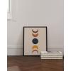 imageHAUS AND HUES Boho Framed Wall Art  Southwestern Geometric Sun Print Mid Century Modern Decor Black Frame 12x16Colorful Moon