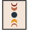 imageHAUS AND HUES Boho Framed Wall Art  Southwestern Geometric Sun Print Mid Century Modern Decor Black Frame 12x16Colorful Moon