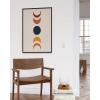 imageHAUS AND HUES Boho Framed Wall Art  Southwestern Geometric Sun Print Mid Century Modern Decor Black Frame 12x16Colorful Moon