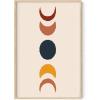 imageHAUS AND HUES Boho Framed Wall Art  Southwestern Geometric Sun Print Mid Century Modern Decor Black Frame 12x16Colorful Moon